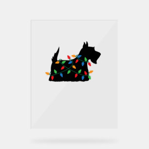 Scottish Terrier Scottie Dog Christmas Lights Gift Acrylic Sign