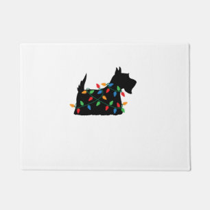 Scottish Terrier Scottie Dog Christmas Lights Gift Doormat