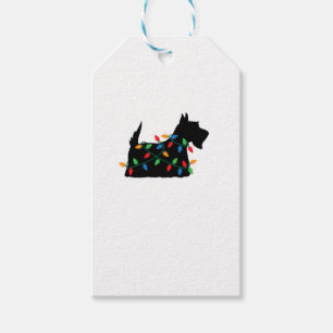 Scottish Terrier Scottie Dog Christmas Lights Gift Gift Tags