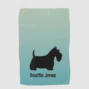Scottish Terrier Scottie Dog Custom Name Golf Towel