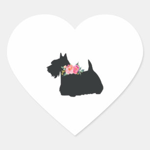 Scottish Terrier Scottie Dog Heart Sticker