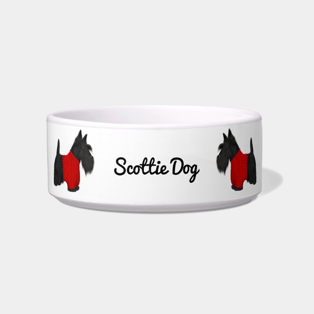 Scottish Terrier (Scottie Dog) in Sweater Bowl (Front)