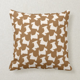 Scottish Terrier Scottie Dog Pattern Custom Colour Cushion