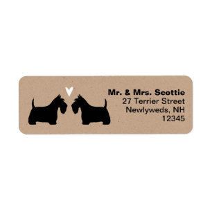 Scottish Terrier Scottie Dogs with Heart Address Return Address Label