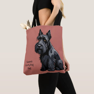 Scottish Terrier, Scotty Dog. Editable Tote Bag