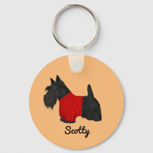Scottish Terrier (Scotty Dog) in Sweater  Key Ring