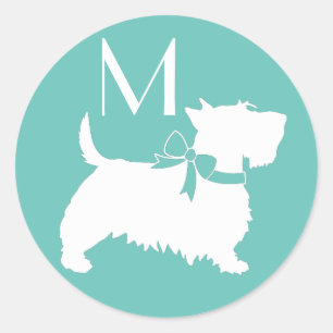 Scottish Terrier Scotty Dog Puppy Scottie Classic  Round Sticker