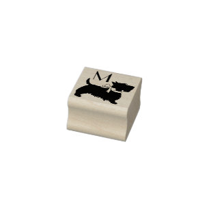 Scottish Terrier Scotty Dog Puppy Scottie Rubber Stamp
