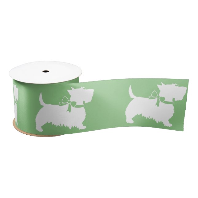 Scottish Terrier Scotty Dog Puppy Scottie Satin Ri Satin Ribbon (Spool)