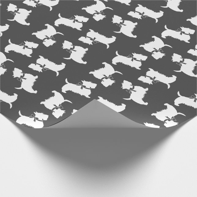Scottish Terrier Scotty Dog Puppy Scottie Wrapping Wrapping Paper (Corner)