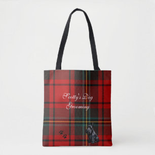 Scottish Terrier (Scotty) Tartan. Editable Tote Bag