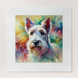 Scottish Terrier Serenity 020924AREF108 - Watercol Jigsaw Puzzle