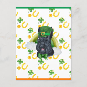 Scottish Terrier Shamrock St. Patricks Day Holiday Postcard