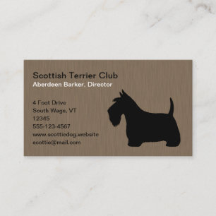 Scottish Terrier Silhouette   Black Scottie Dog Business Card