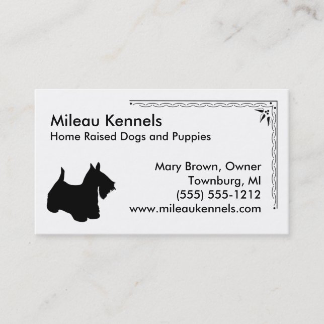 Scottish Terrier Silhouette Business Card (Front)