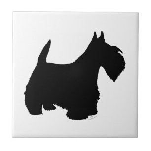 Scottish Terrier Silhouette Ceramic Tile