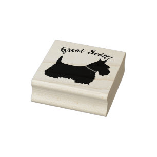 Scottish Terrier, silhouette/collar, Great Scott! Rubber Stamp