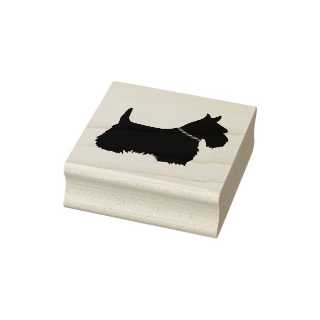 Scottish Terrier, silhouette/collar, terrier dog Rubber Stamp (Stamp)