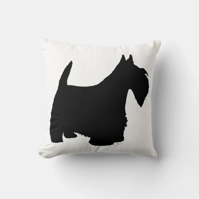 Scottish Terrier Silhouette Cushion (Front)