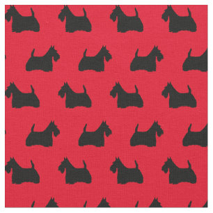 Scottish Terrier Silhouette Fabric