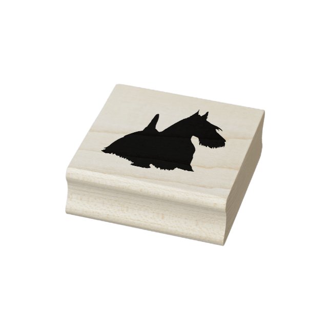 Scottish terrier silhouette/front-side view rubber stamp (Stamp)