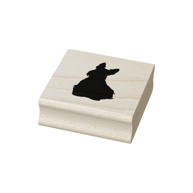 Scottish terrier silhouette/front-sitting view rubber stamp (Stamp)