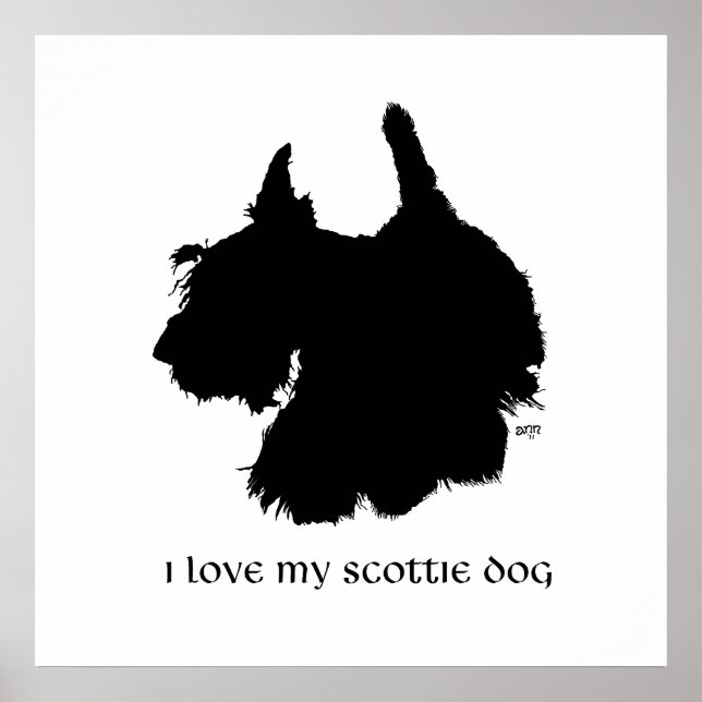 Scottish Terrier Silhouette Poster (Front)