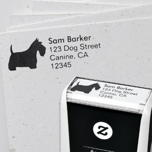 Scottish Terrier Silhouette Return Address Self-inking Stamp