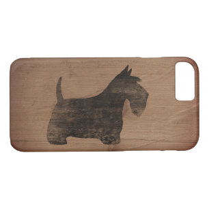 Scottish Terrier Silhouette Rustic iPhone 8/7 Case