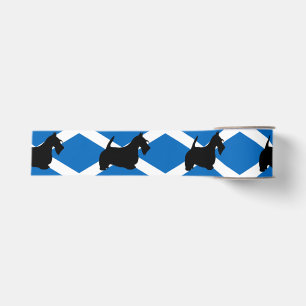 scottish terrier silhouette Scotland flag.png Grosgrain Ribbon