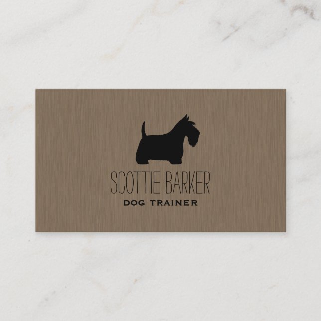 Scottish Terrier Silhouette | Scottie Dog Business Card (Front)