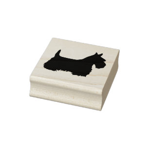 Scottish terrier silhouette/side view rubber stamp