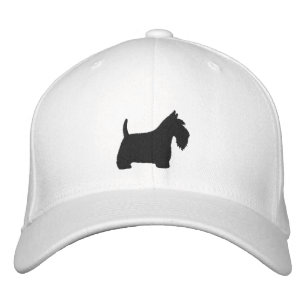 Scottish Terrier Silhouette with Monogram on Back Embroidered Hat