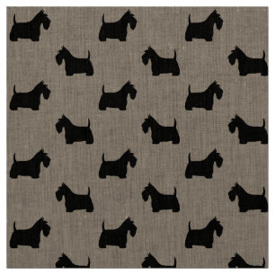 Scottish Terrier Silhouettes Pattern Fabric