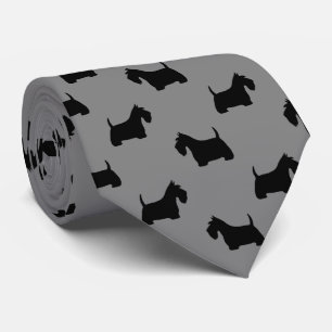 Scottish Terrier Silhouettes Pattern Scottie Dogs Tie
