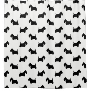 Scottish Terrier Silhouettes Pattern Shower Curtain