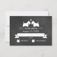 Scottish Terrier Silhouettes Wedding RSVP Reply