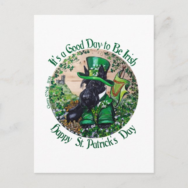 Scottish Terrier St. Patrick's Day Postcard (Front)