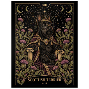 Scottish Terrier, Starlit Tarot Art Postcard