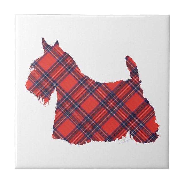 Scottish Terrier Stewart Tartan Tile (Front)
