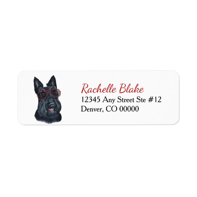 Scottish Terrier Sunglasses Return Address Label (Front)