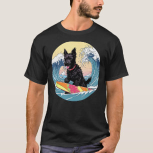 Scottish Terrier Surfing Funny Dog Beach T-Shirt