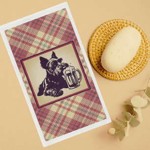 Scottish Terrier Tartan Plaid Earthtones Napkin