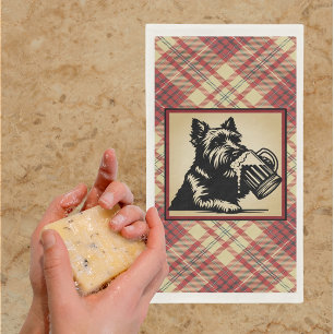 Scottish Terrier Tartan Plaid Earthtones Napkin