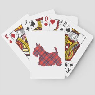 Scottish Terrier Tartan Silhouette Playing Cards
