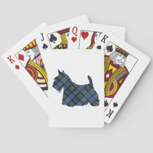 Scottish Terrier Tartan Silhouette Playing Cards