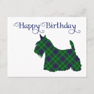 Scottish Terrier Tartan Silhouette Postcard