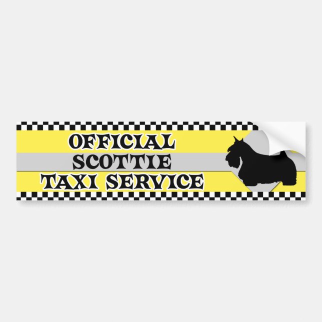 Scottish Terrier Taxi Service Bumper Sticker (Front)