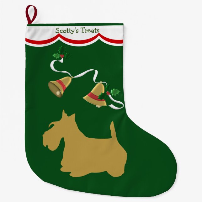 Scottish Terrier Treats Large Christmas Stocking (Front)
