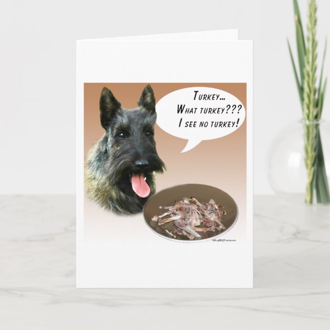 Scottish Terrier Turkey Card (Front)